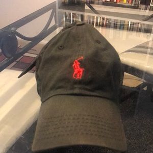 Black Polo Hat With Red Hat